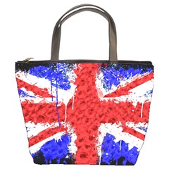 Distressed British Flag Bling Bucket Handbag by artattack4all