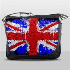 Distressed British Flag Bling Messenger Bag by artattack4all