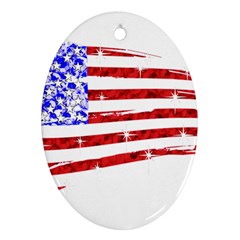 Sparkling American Flag Ceramic Ornament (oval) by artattack4all