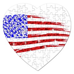 Sparkling American Flag Jigsaw Puzzle (heart) by artattack4all