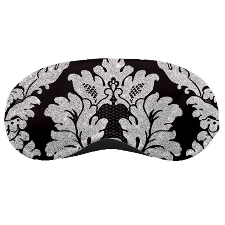 Diamond Bling Glitter on Damask Black Sleep Eye Mask