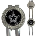 Sparkling Bling Star Cluster Golf Pitchfork & Ball Marker Front