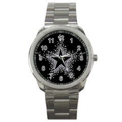 Sparkling Bling Star Cluster Stainless Steel Sports Watch (round) by artattack4all