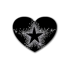 Sparkling Bling Star Cluster 4 Pack Rubber Drinks Coaster (heart) by artattack4all