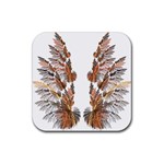 Brown Feather wing Rubber Drinks Coaster (Square) Front