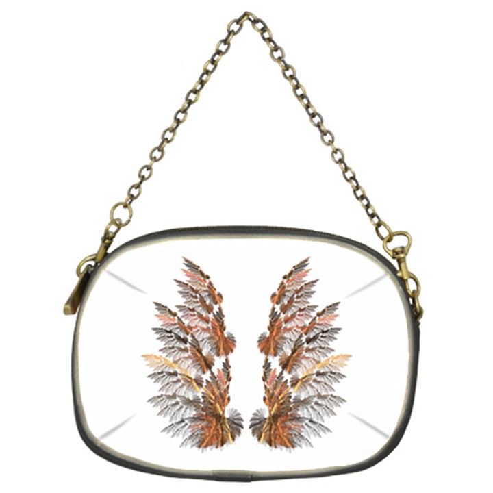 Brown Feather wing Twin-sided Evening Purse