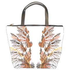 Brown Feather Wing Bucket Handbag by artattack4all