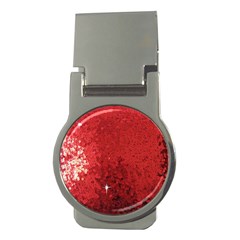 Sequin And Glitter Red Bling Money Clip (round) by artattack4all