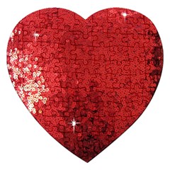 Sequin And Glitter Red Bling Jigsaw Puzzle (heart) by artattack4all