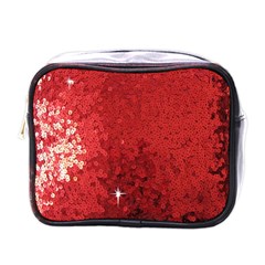 Sequin And Glitter Red Bling Single-sided Cosmetic Case by artattack4all