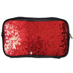 Sequin And Glitter Red Bling Twin-sided Personal Care Bag by artattack4all