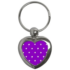 Royal Purple And Silver Bead Bling Key Chain (heart) by artattack4all