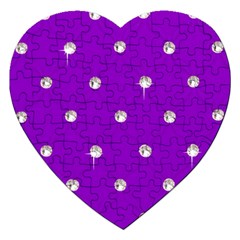 Royal Purple And Silver Bead Bling Jigsaw Puzzle (heart) by artattack4all