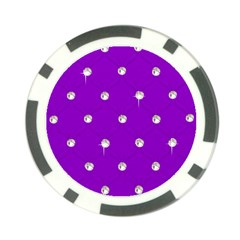 Royal Purple And Silver Bead Bling 10 Pack Poker Chip by artattack4all