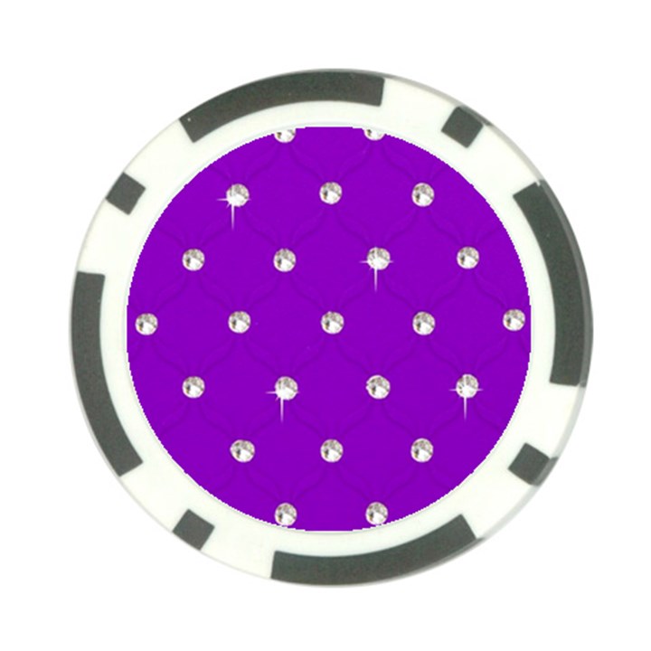 Royal Purple and Silver Bead Bling 10 Pack Poker Chip