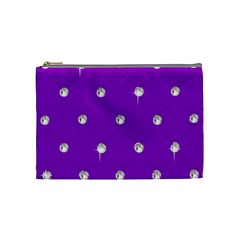 Royal Purple And Silver Bead Bling Medium Makeup Purse by artattack4all