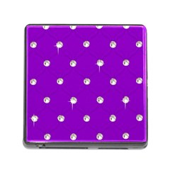 Royal Purple And Silver Bead Bling Card Reader With Storage (square) by artattack4all