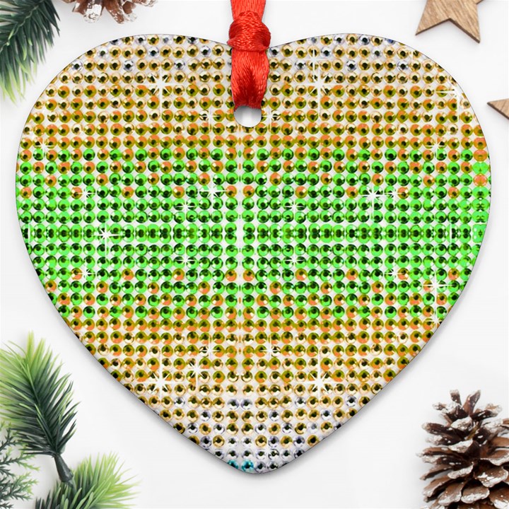 Diamond Cluster Color Bling Ceramic Ornament (Heart)