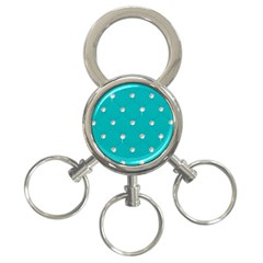 Turquoise Diamond Bling 3-ring Key Chain by artattack4all