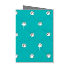 Turquoise Diamond Bling 8 Pack Small Greeting Card by artattack4all