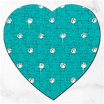 Turquoise Diamond Bling Jigsaw Puzzle (Heart) Front