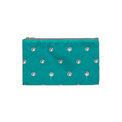 Turquoise Diamond Bling Small Makeup Purse by artattack4all