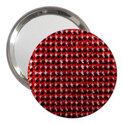 Deep Red Sparkle Bling 3  Handbag Mirror by artattack4all