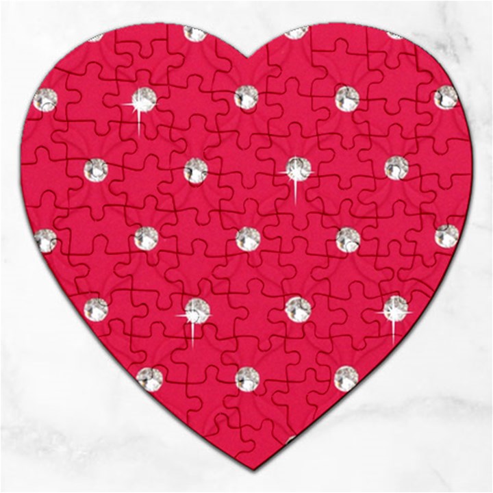 Red Diamond Bling  Jigsaw Puzzle (Heart)