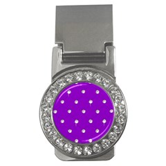 Royal Purple Sparkle Bling Money Clip With Gemstones (round) by artattack4all