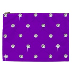 Royal Purple Sparkle Bling Cosmetic Bag (xxl) by artattack4all