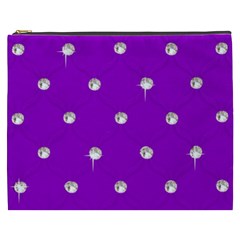 Royal Purple Sparkle Bling Cosmetic Bag (xxxl) by artattack4all