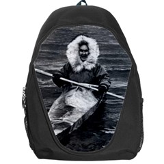 Vintage Usa Alaska Eskimo And His Kayak 1970 Backpack Bag by Vintagephotos