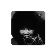 Vintage Usa Alaska Eskimo Child 1970 Large Sticker Magnet (square) by Vintagephotos