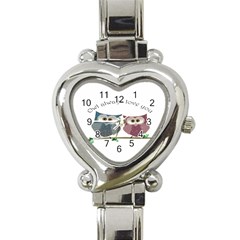 Owl Always Love You, Cute Owls Classic Elegant Ladies Watch (heart) by DigitalArtDesgins