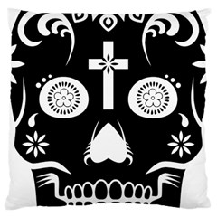 Sugar Skull Large Cushion Case (one Side) by asyrum