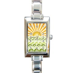 Along The Green Waves Rectangular Italian Charm Watch by tees2go