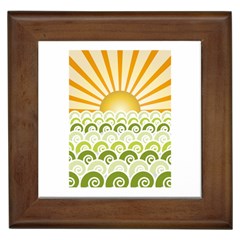 Along The Green Waves Framed Ceramic Tile by tees2go