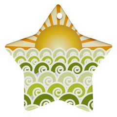 Along The Green Waves Star Ornament by tees2go