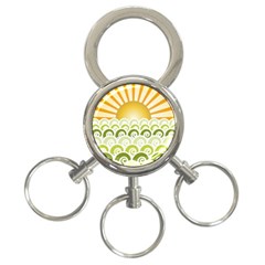 Along The Green Waves 3-ring Key Chain by tees2go