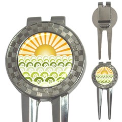 Along The Green Waves Golf Pitchfork & Ball Marker by tees2go