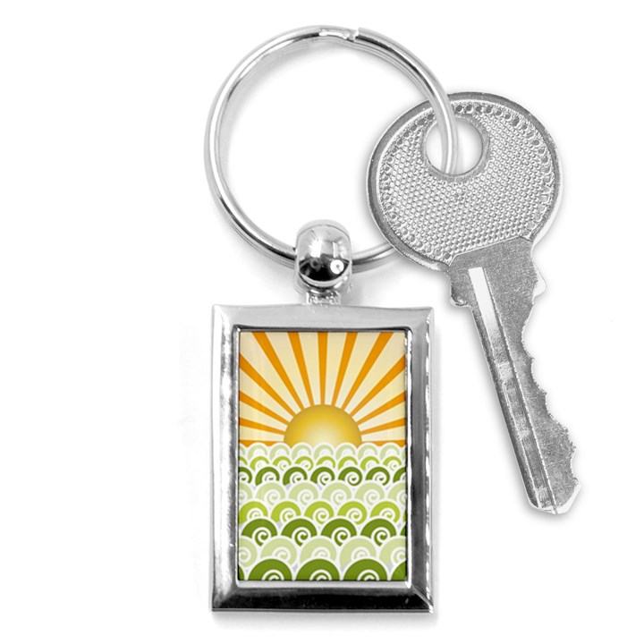 Along The Green Waves Key Chain (Rectangle)