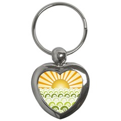 Along The Green Waves Key Chain (heart) by tees2go