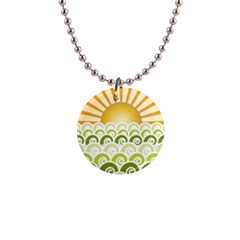 Along The Green Waves Button Necklace by tees2go