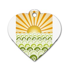 Along The Green Waves Dog Tag Heart (two Sided) by tees2go