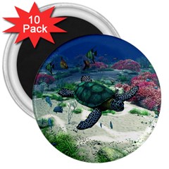 Sea Turtle 3  Magnet (10 Pack) by gatterwe