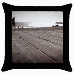 Laguna Beach Walk Black Throw Pillow Case by hlehnerer