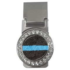 Black Blue Lawn Money Clip (cz) by hlehnerer