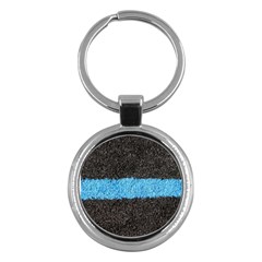 Black Blue Lawn Key Chain (round) by hlehnerer