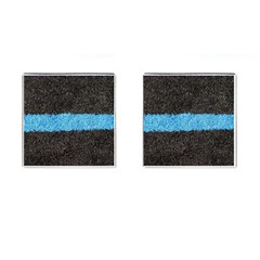 Black Blue Lawn Cufflinks (square) by hlehnerer