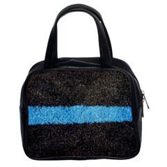 Black Blue Lawn Classic Handbag (two Sides) by hlehnerer